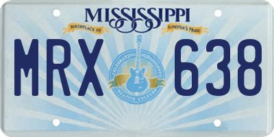 MS license plate MRX638