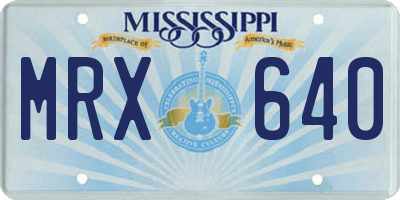 MS license plate MRX640