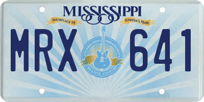 MS license plate MRX641