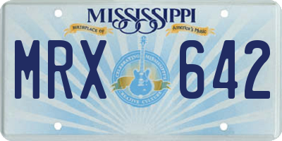 MS license plate MRX642