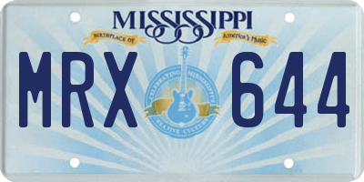 MS license plate MRX644