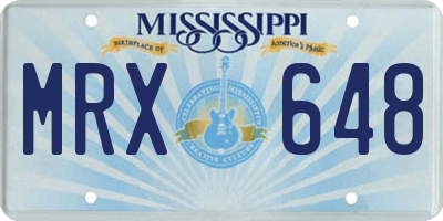 MS license plate MRX648