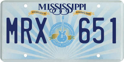MS license plate MRX651