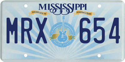MS license plate MRX654