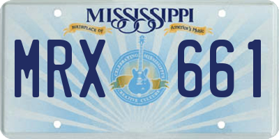 MS license plate MRX661