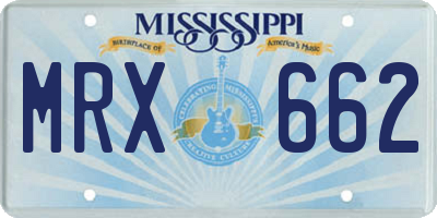 MS license plate MRX662