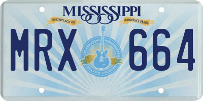 MS license plate MRX664