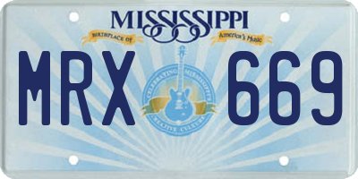 MS license plate MRX669