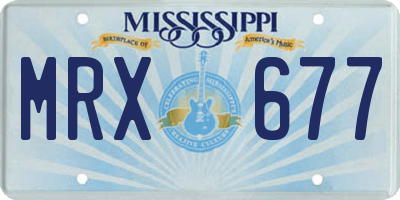 MS license plate MRX677