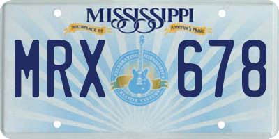 MS license plate MRX678