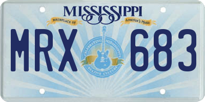 MS license plate MRX683