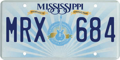 MS license plate MRX684