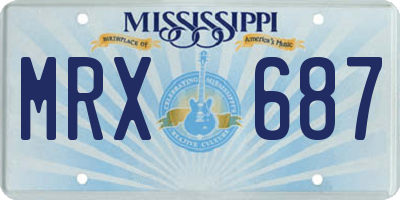 MS license plate MRX687