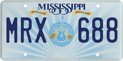 MS license plate MRX688