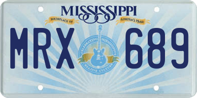 MS license plate MRX689
