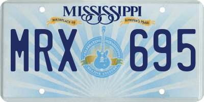 MS license plate MRX695