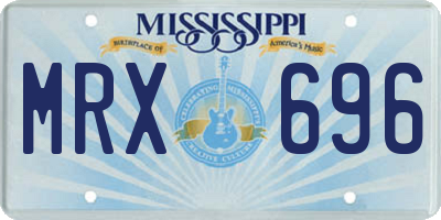 MS license plate MRX696
