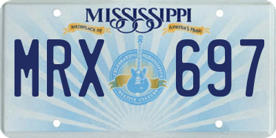 MS license plate MRX697