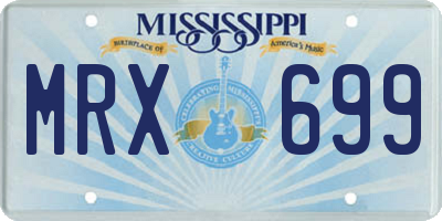 MS license plate MRX699
