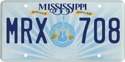 MS license plate MRX708