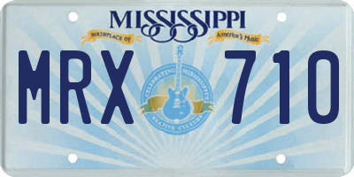 MS license plate MRX710