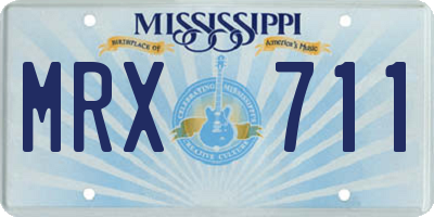 MS license plate MRX711