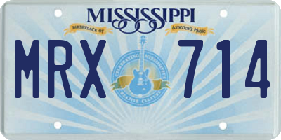 MS license plate MRX714