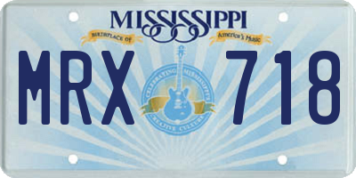 MS license plate MRX718