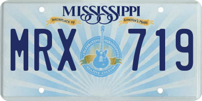 MS license plate MRX719