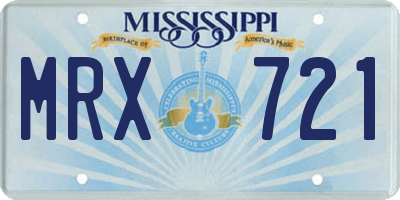 MS license plate MRX721
