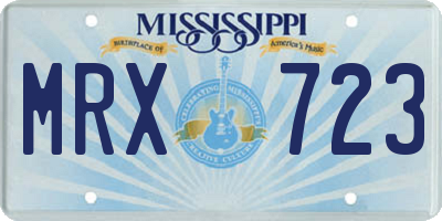 MS license plate MRX723