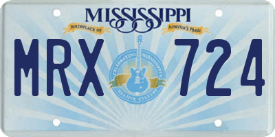 MS license plate MRX724