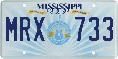MS license plate MRX733