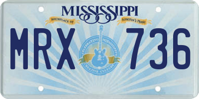 MS license plate MRX736