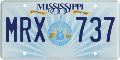 MS license plate MRX737