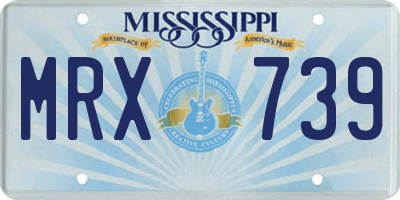 MS license plate MRX739