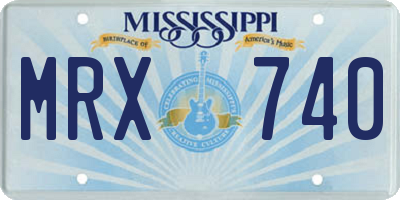 MS license plate MRX740