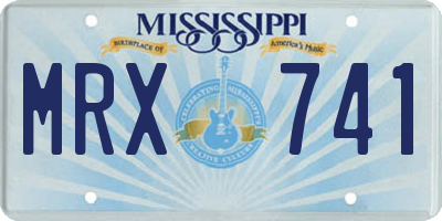 MS license plate MRX741