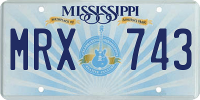 MS license plate MRX743