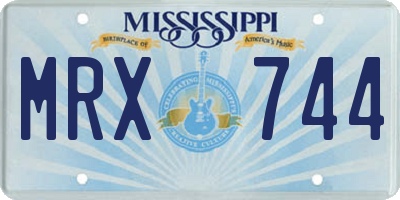 MS license plate MRX744