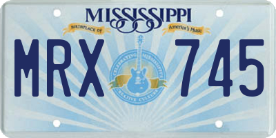 MS license plate MRX745