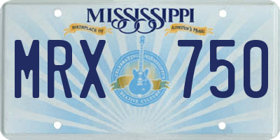 MS license plate MRX750