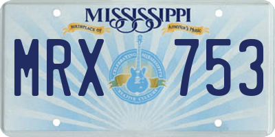 MS license plate MRX753