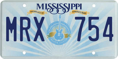MS license plate MRX754