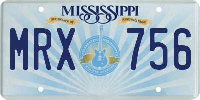 MS license plate MRX756