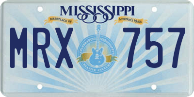 MS license plate MRX757