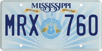 MS license plate MRX760