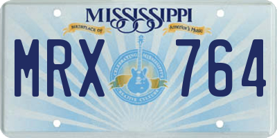 MS license plate MRX764