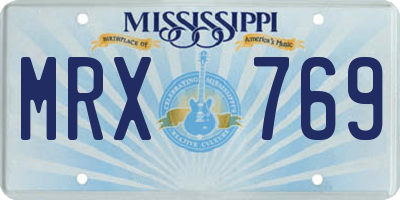 MS license plate MRX769