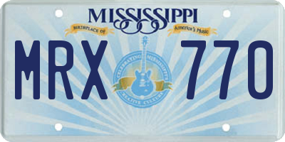 MS license plate MRX770